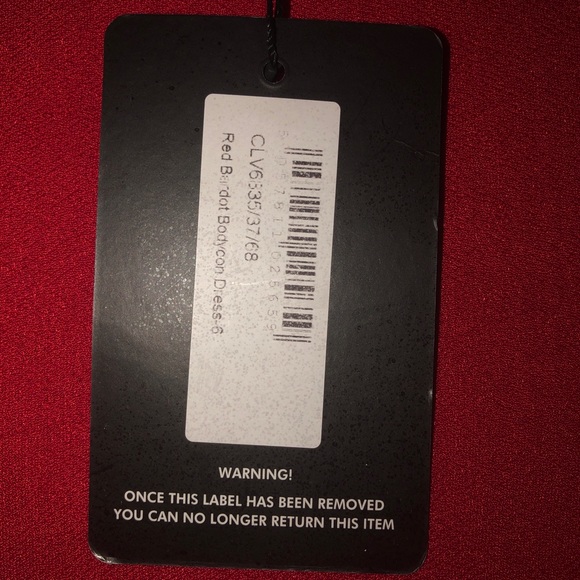 PrettyLittleThing Red Bardot Bodycon Dress - Picture 5 of 6